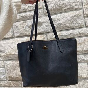 Coach Black Textured Leather Tote
